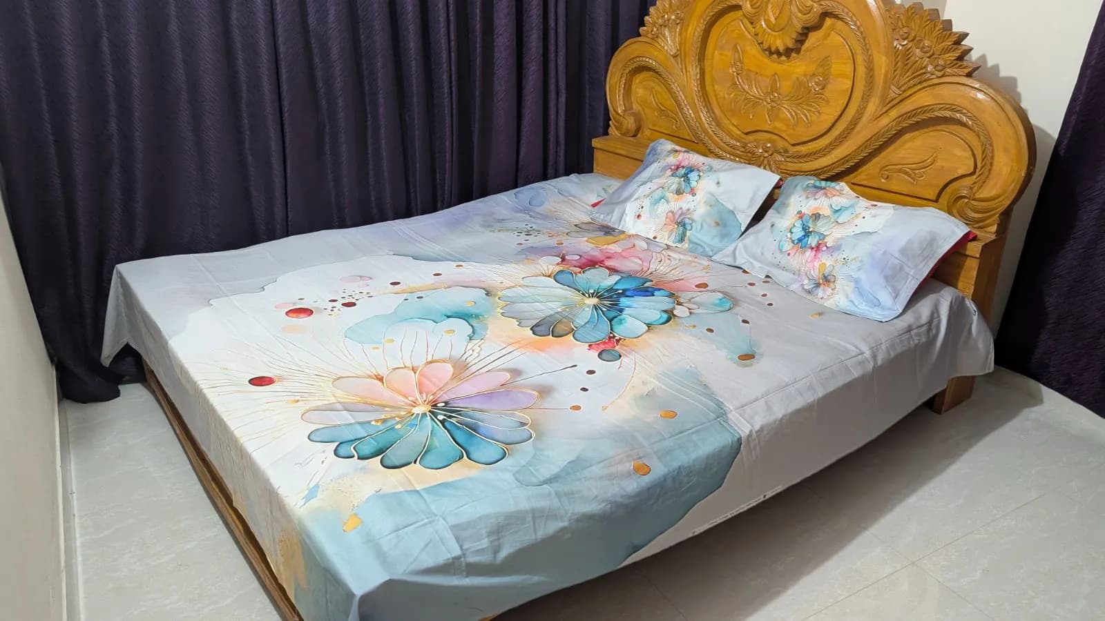 China Luxery 3d Bedsheet + 2 Pillow Cover