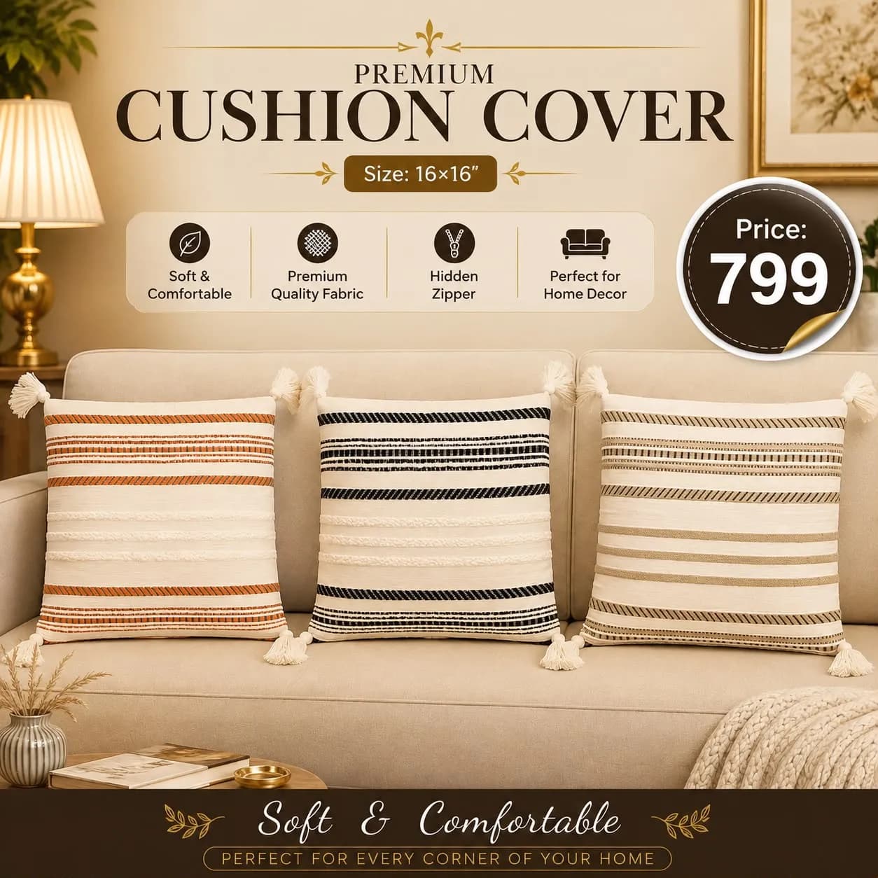 China Imported Cushion Cover Elegant Finish